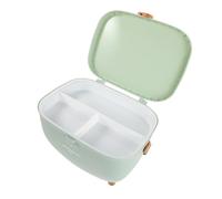 DECOMELODY Organizador de Botiquín Grande de Plástico para Medicamentos con 2 Niveles y Bandeja Extraíble Caja Portátil Multiusos para Almacenamiento de Medicinas Hogar Color Verde Claro