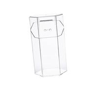 DECOMELODY Organizador Maquillaje Acrílico Hexagonal con Tapa Antidespolvoreo Cubo Almacenamiento Cosméticos y Joyería con Perlas Blancas Práctico y Duradero para Escritorio