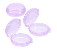 DECOMELODY Organizador Pequeño de Pastillas Redondo 3 Piezas, Caja Dispensadora de Medicamentos Sellada de Plástico PP Morado, Portátil para Viaje y Gestión Diaria, Adecuado para Personas Mayores