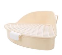 DECOMELODY Orinal Triangular para Mascotas Pequeñas, Caja de Arena para Conejos y Cobayas, Bandeja de Esquina Blanca de Plástico Resistente, Baño Higiénico para Entrenamiento en Jaulas,