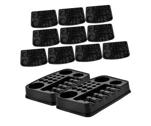 DECOMELODY Paletas de Colores para Tatuaje Negro Desechables de Plástico 12 Piezas para Amateurs y Tatuadores Profesionales Prácticas y Compactas