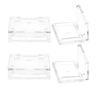 DECOMELODY Paletas de Sombras de Ojos Vacías Transparentes 4 Piezas Mini Cuadradas Portátiles para Maquillaje de Viaje Estuche Ligero para Bálsamo Labial y Colorete