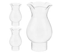 DECOMELODY Pantalla de Cristal para Lámpara de Aceite 28 Orificios Repuesto 3 Unidades Globo de Vidrio Transparente Retro para Faroles de Queroseno Chimenea Vintage para Uso Interior y