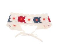 DECOMELODY Pañuelo de Punto para Mujer Rojo y Morado 1 Unidad Triangular Algodón Transpirable Turban Diadema para Playa y Actividades al Aire Libre