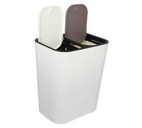 DECOMELODY Papelera de Cocina con Doble Compartimento para Residuos Secos y Húmedos Diseño y Portátil para y Oficina con Tapa y Sujeción de Bolsa Color