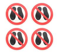 DECOMELODY Pegatinas de Advertencia Prohibido 4 Unidades Adhesivas Redondas de Alta Viscosidad para Superficies Lisas Señal de Seguridad Autoadhesiva Adecuado para Zonas de Peligro y