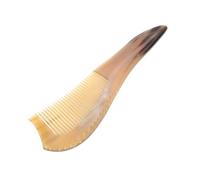 DECOMELODY Peine de Cuerno Natural para Mujer Multiusos y Antiestático Peine de Masaje para Cuidado Capilar Color Amarillo Modelo Mnj