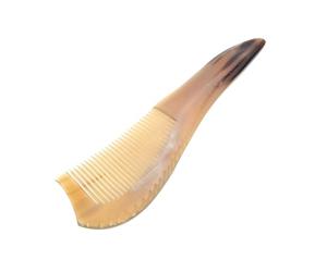 DECOMELODY Peine de Cuerno Natural para Mujer Multiusos y Antiestático Peine de Masaje para Cuidado Capilar Color Amarillo Modelo Mnj