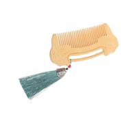 DECOMELODY Peine de Madera y Dientes Finos para Masaje del Cuero Cabelludo con Diseño Tallado Ruyi Promoviendo la Salud Capilar Relajación para Hombres y Mujeres