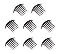 DECOMELODY Peine de Plástico Negro Cabello 7 Dientes 8 Piezas Accesorios Cabello para Mujeres y Niñas Medio a Largo Suministros de Peluquería para Uso Diario y Eventos
