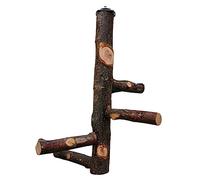 DECOMELODY Percha Giratoria de Madera para Soporte Colgante de Juguete para Jaula Diseño Estable Accesorios Naturales para Aves de para Ejercicio y Diversión