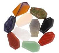 DECOMELODY Piedras de Cristal Natural y Equilibrio Energético Kit de 10 en Forma de Ataúd Delicado para Adorno de Escritorio en Sala de Estudio