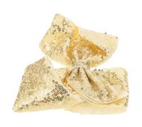DECOMELODY Pinza Cabello Lazo Grande de Lentejuelas 20 Cm Dorado Brillante para Mujer, Niña y Adolescente, Clip Ligero Agarre Seguro para Fiestas y Ocasiones Obsequios
