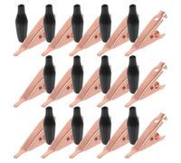 DECOMELODY Pinzas de Cocodrilo Eléctricas de Cobre Puro 20 Unidades, Aisladas con Funda Negra, para Pruebas de Cables y Proyectos Eléctricos, Juego de Clips para Mantenimiento Industrial