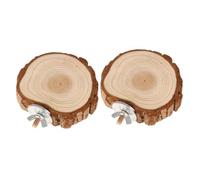 DECOMELODY Plataforma De Salto para Loros y Hámster, De Madera Natural, Formato Abanico, 6-8 Cm, para Jaula De Pájaros y Roedores Pequeños, Accesorio Multifuncional para Mascotas Pequeñas