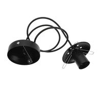 DECOMELODY Portalámparas E27 Triple de Hierro y PVC Negro Accesorio para Lámpara Colgante Cable de 100 MM Compatible Bombillas Estándar Adecuado para Lámparas de Techo y Decoración