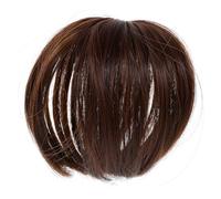 DECOMELODY Postizo Clip para Cabello Fino Mujer Sintética Ligera Topper sin Costuras para Cubrir Canas Color Marrón Fácil Aplicación Diaria