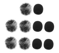 DECOMELODY Protector para Micrófono de Solapa 10 Piezas - 5 Fundas Peludas y 5 de Algodón - Pantalla Antiviento Pequeña para Micrófonos Clip, Accesorios Portátiles para Grabación