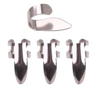 DECOMELODY Púas para Dedo Índice y Pulgar para Guitarra 4 Piezas de Acero Inoxidable Púa Lisa Ajustable Accesorios para Banjo Ukelele y Mandolina Protección para Uñas Uso Duradero y
