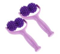 DECOMELODY Rodillos de Masaje Forma 2 Piezas en Púrpura, Rodillo de Masaje Muscular Púas, Manual y Portátil para Relajación Profunda, Alivio de Cuello y Hombros, Uso en Yoga y Autocuidado