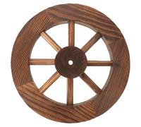 DECOMELODY Rueda De Carro De Madera Decorativa Vintage 9.95 Pulgadas Para Patio Estudio Instalación Sencilla