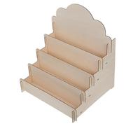 DECOMELODY Soporte de Madera con Estructura Escalonada para Tarjetas Pósters y Cosméticos Organizador Multifuncional Compacto para Oficina Hogar y Eventos
