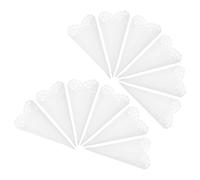 DECOMELODY Soportes Cónicos de Papel Blanco para Confeti de Pétalos de Flores, Porta Conos para Bodas y Fiestas, 50 Piezas, Diseño Hueco con Encaje, Adecuado para Decoración y