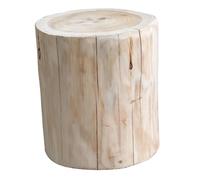 DECOMELODY Taburete Decorativo de Madera Natural para Jardín y Hogar, Pequeño Diámetro 18-21 Cm Altura 25 Cm, Multiusos como Mesita Auxiliar y Asiento Compacto Resistente