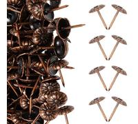 DECOMELODY Tachuelas de Hierro para Tapicería de Muebles, 300 Unidades, Color Rojo Cobre Antiguo, Clavos Vintage para Sofá y Decoración, Alfileres Resistentes para Tapicería y Manualidades
