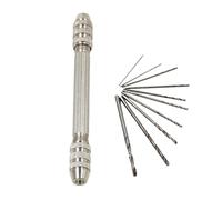 DECOMELODY Taladro Manual de Doble Cabezal 10 Brocas Pequeñas Herramienta Ligera de Acero para Carpintería y Bricolaje el Hogar Mini Perforadora Portátil para Trabajos Precisos