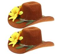 DECOMELODY Tapa Decorativa para Botella De Vino 2 Piezas, Pequeñas Cubiertas Sombrero De Tela De Girasol, Accesorios Festivos para Fiestas y Celebraciones Familiares