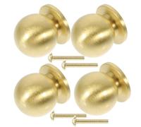 DECOMELODY Tiradores de Latón Dorado para Muebles de Armario y Cómoda 4 Unidades Diámetro 19 MM Pomos Pequeños para Puertas y Cajones Accesorios Decorativos para Cocina y Ropero