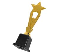 DECOMELODY Trofeo de Plástico Estrella Dorada 30 Cm para Premio Infantil y Competición Deportiva, Trofeo Fútbol Estrella Ligero para Fiestas y Ceremonias de Premiación Reutilizable