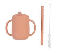 DECOMELODY Vaso Infantil de Silicona con Pajita y Asas Taza de Aprendizaje Antigoteo y Prueba de Fugas para Bebés Botella Ligera y Duradera para Transición Fácil de Bebida