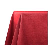 Decomira Mantel de Mesa Rectangular Aspecto Lino - Repelente al Agua, Antimanchas, Lavable - como Mantel de Jardín o para Mesa de Comedor - Rojo - 90x90 cm