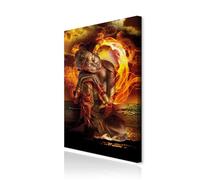 decomonkey Cuadro Lienzo Budda Abstracto 40x60 cm 1 pieza Impresión Decoración Cuadro De Pared Material Tejido no Tejido Gráfica fotográfico Salón Budismo Buda Moderno Art Arte fuego