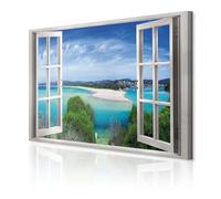 decomonkey Cuadro Lienzo Paisaje Naturaleza 60x40 cm 1 pieza Impresión Decoración Cuadro De Pared Material Tejido no Tejido Gráfica fotográfico Salón Mar Vista desde la ventana