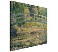 decomonkey Cuadro Lienzo Puente en Giverny 40x40 cm 1 pieza cuadrada Impresión Decoración Cuadro De Pared Material Tejido no Tejido Gráfica fotográfico