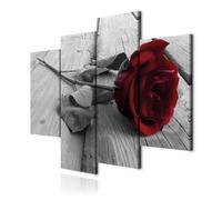decomonkey Cuadro Lienzo Set Flores Rosa 126x98 cm 4 piezas Impresión Decoración Cuadro De Pared Material Tejido no Tejido Gráfica fotográfico Salón Moderno Negro-blanco