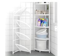 Deconation - Estantería metálica de almacenamiento de esquina (5 niveles, altura 156 cm x D 35 cm), color blanco