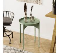 Deconation - Mesa de centro auxiliar de metal (44 x 57 x 44 cm), color verde