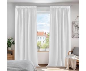 Deconovo Cortina Opaca de Salón Moderna Aislante Luz Dormitorio Juvenvil con Bolsillos 1 Par 140 x 245 cm Gris Perla