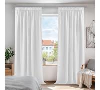 Deconovo Cortina Opaca Termica Aislante para Habitacíon Infantil Fruncida 2 Piezas 140 x 175 cm Gris Perla