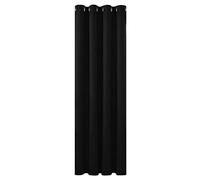Deconovo Cortinas Dormitorio Salon Opacas Moderna con Ojales, Cortinas Termicas Aislantes Frio y Calor 132x183 cm(Ancho x Alto) Negro, 1 Pieza