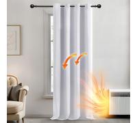 Deconovo Cortinas Dormitorio Salon Opacas Moderna con Ojales, Cortinas Termicas Aislantes Frio y Calor 140x240 cm(Ancho x Alto) Gris Perla, 1 Pieza