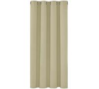 Deconovo Cortinas Dormitorio Salon Opacas Moderna con Ojales, Cortinas Termicas Aislantes Frio y Calor 132x138 cm(Ancho x Alto) Beige Oscuro, 1 Pieza