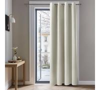 Deconovo Cortinas Dormitorio Salon Opacas Moderna con Ojales, Cortinas Termicas Aislantes Frio y Calor 140x260 cm(Ancho x Alto) Beige Claro, 1 Pieza