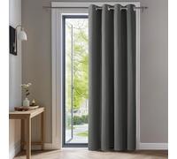 Deconovo Cortinas Dormitorio Salon Opacas Moderna con Ojales, Cortinas Termicas Aislantes Frio y Calor 132x160 cm(Ancho x Alto) Gris Claro, 1 Pieza