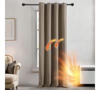 Deconovo Cortinas Dormitorio Salon Opacas Moderna con Ojales, Cortinas Termicas Aislantes Frio y Calor 140x240 cm(Ancho x Alto) Caqui, 1 Pieza