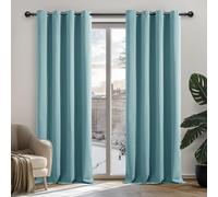 Deconovo Cortinas Dormitorio Salón Térmicas Aislantes Dormitorio Decoración Ventanas para Habitacion Moderna con Ojales 2 Piezas 117x160cm Azul Cielo